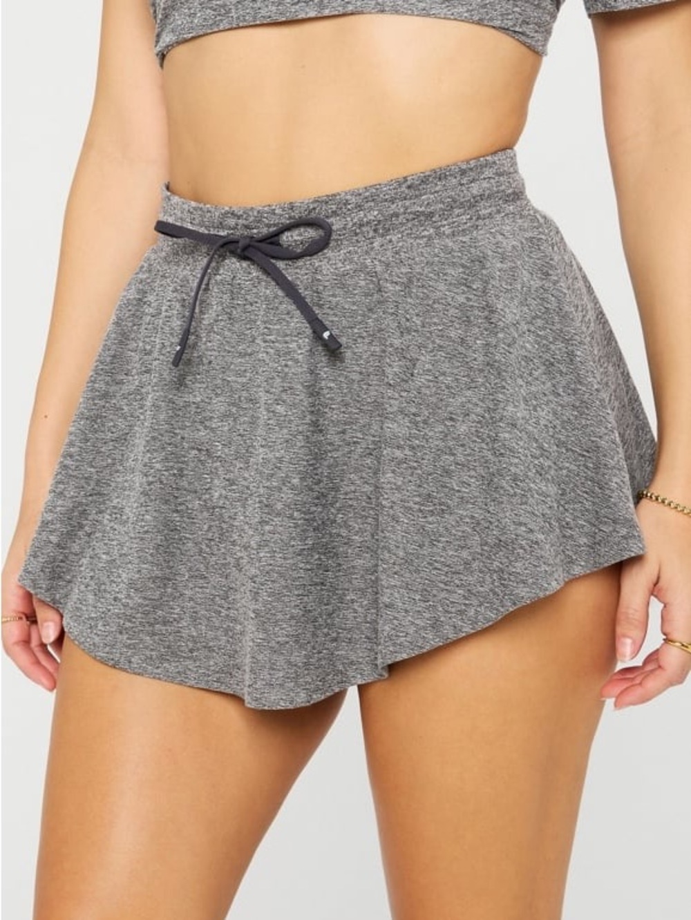 Fabletics Gray Heather Drawstring Skort